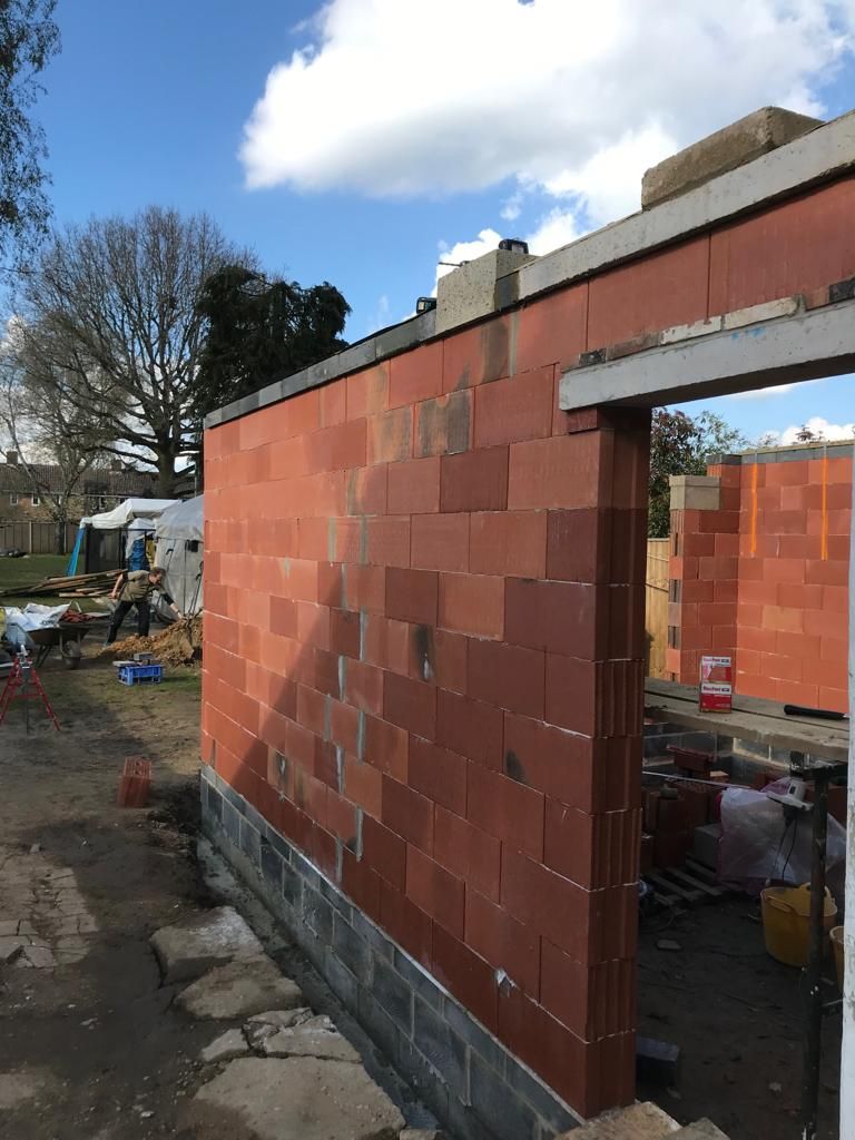 An extension going up in ceramic block