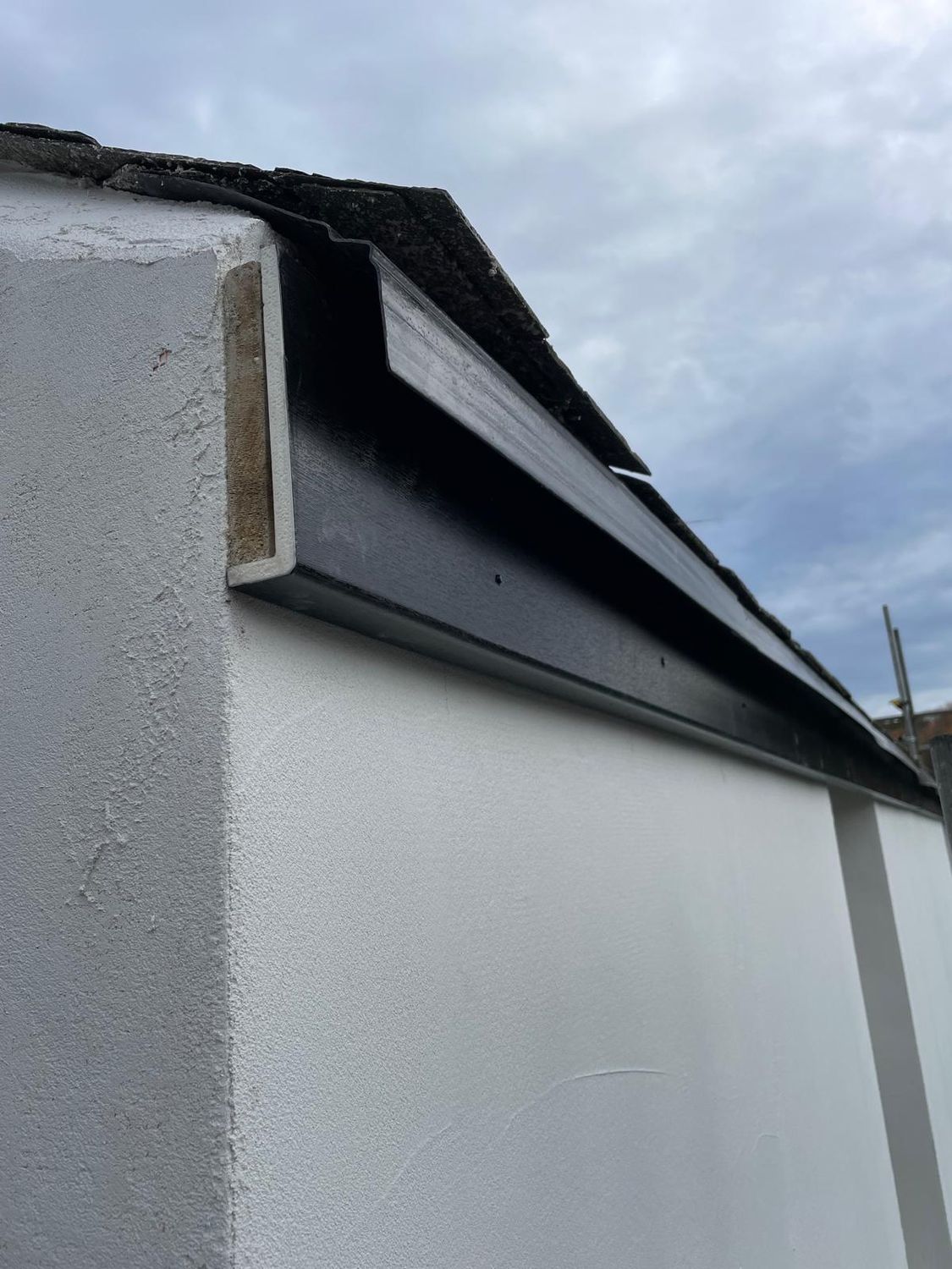 Detailing at the top - fascia board fitted