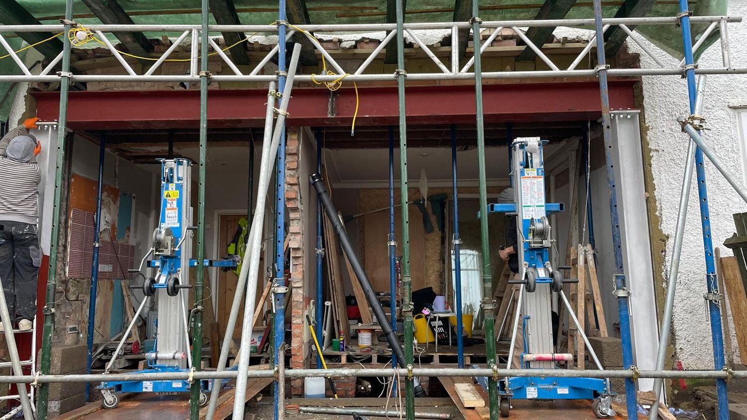 Steel picture frame installed for extension in Finchley