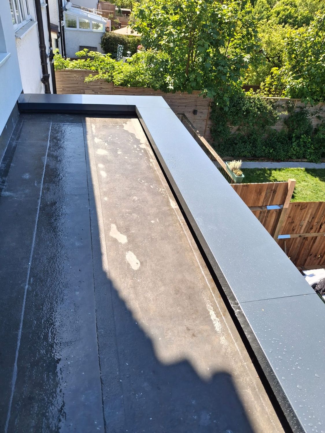 Flat roof completed with Aluminium Parapet Coping