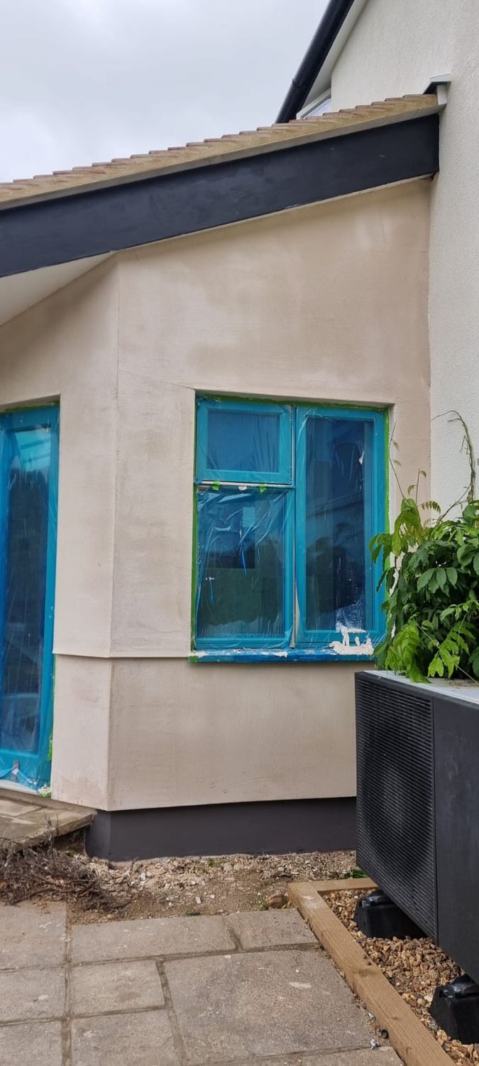 External wall insulation, woodfibre with lime basecoat