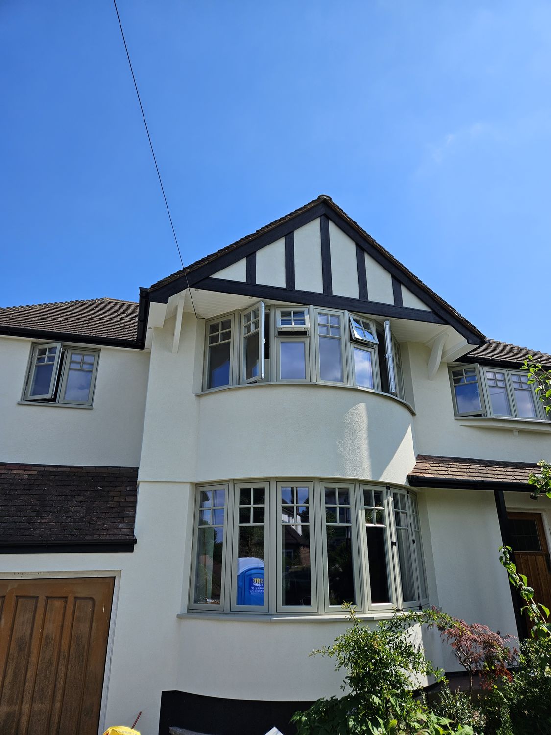 External wall insulation - front elevation is completed
