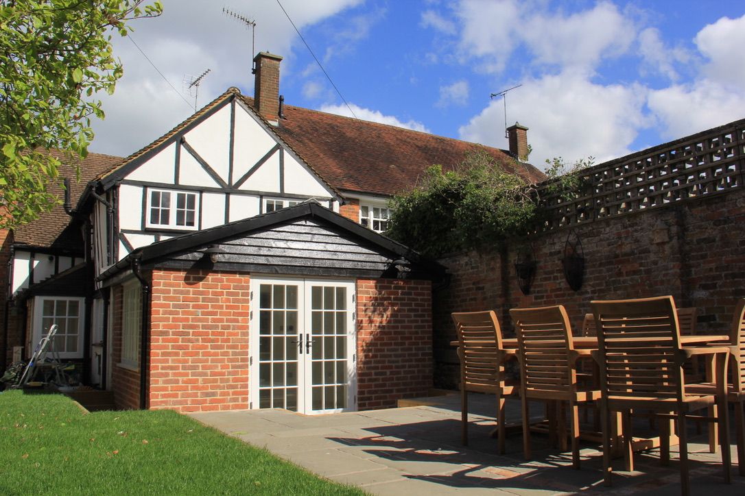 New extension built and insulated with natural materials, perfectly in keeping with existing listed building style
