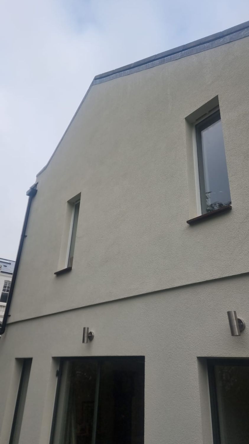 External wall insulation with wood fibre insulation boards & breathable silicone top render
