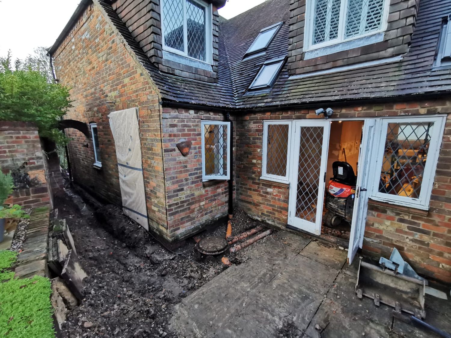 Cottage before new patio door installed