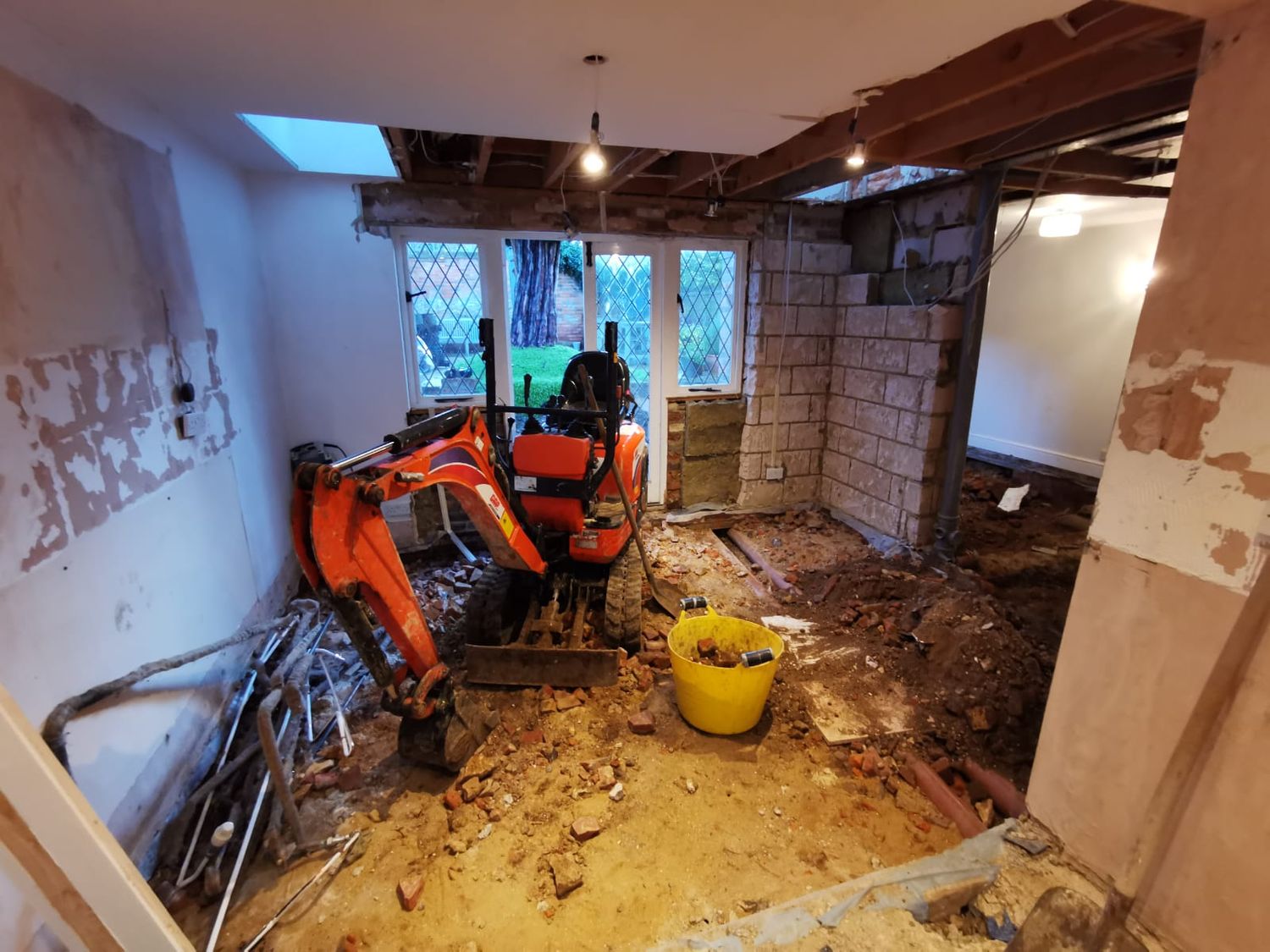 Concrete floor being taken up