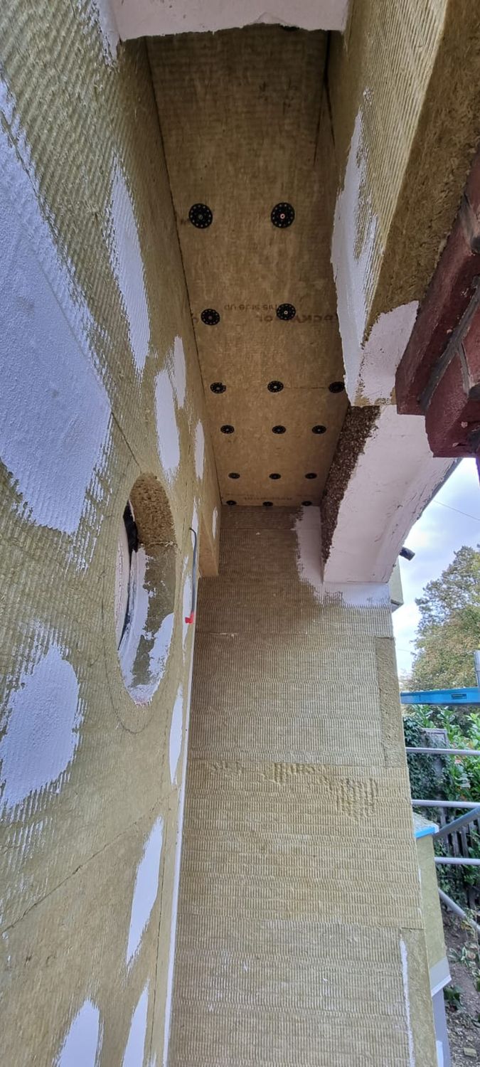 Insulation boards fitted in entrance porch