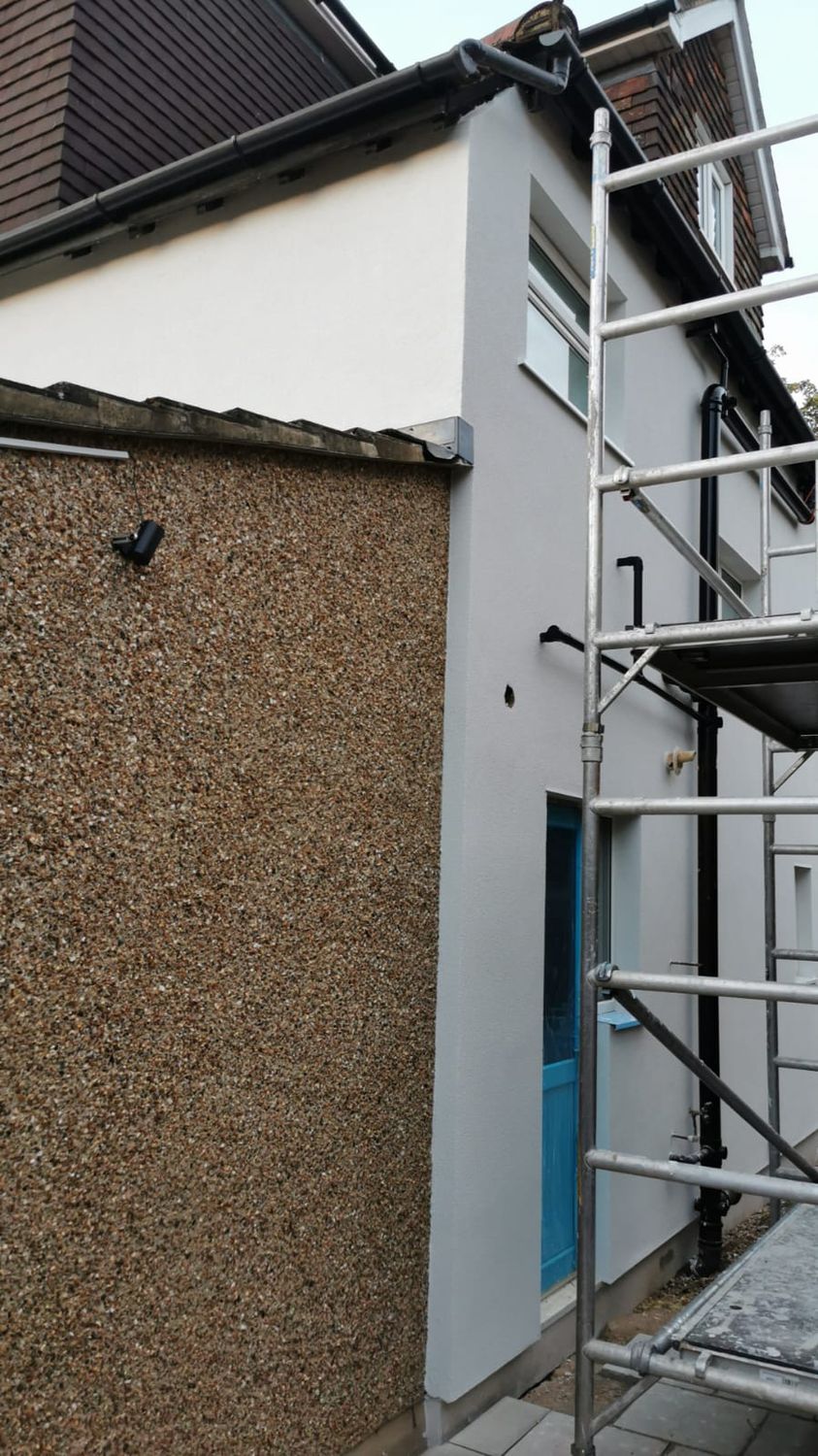 Highly breathable EWI Pro Silicone Render applied on side wall