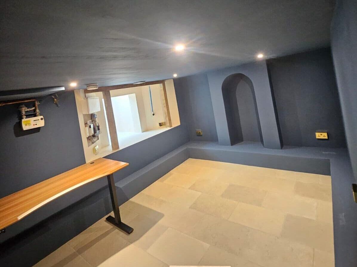 Basement fully tanked, insulated, decorated