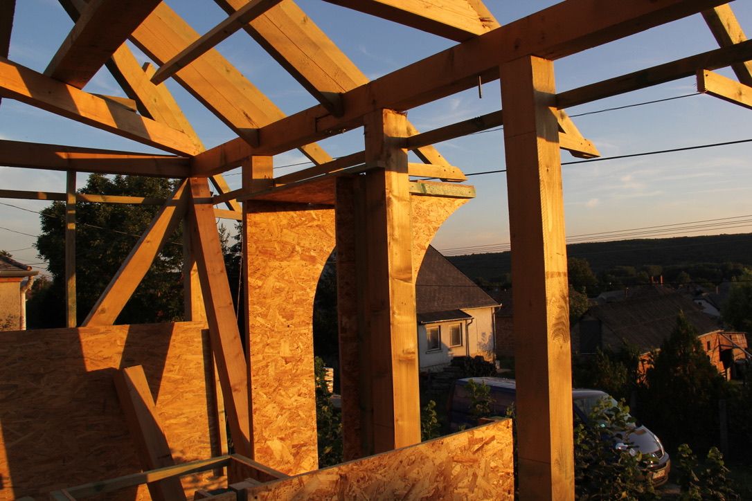 Timber structure front elevation