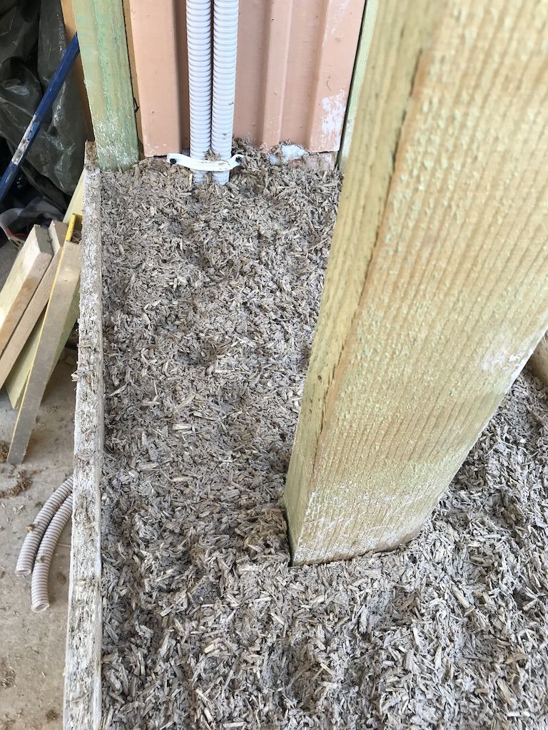 Hempcrete in timber frame