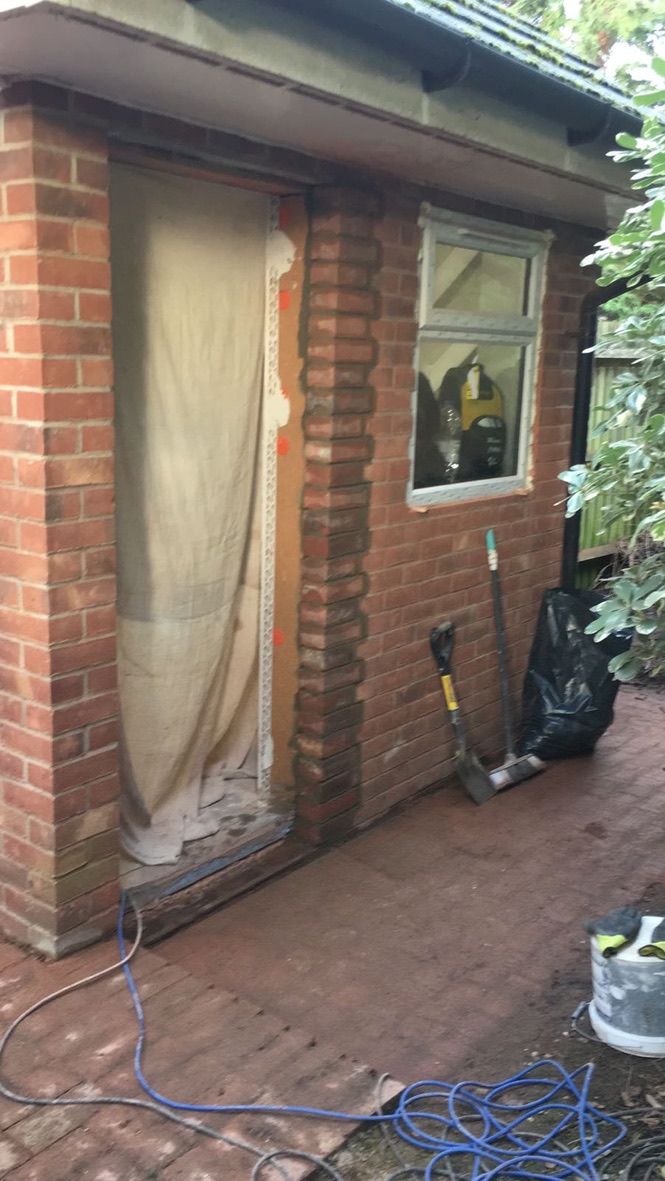 New entrance to converted garage