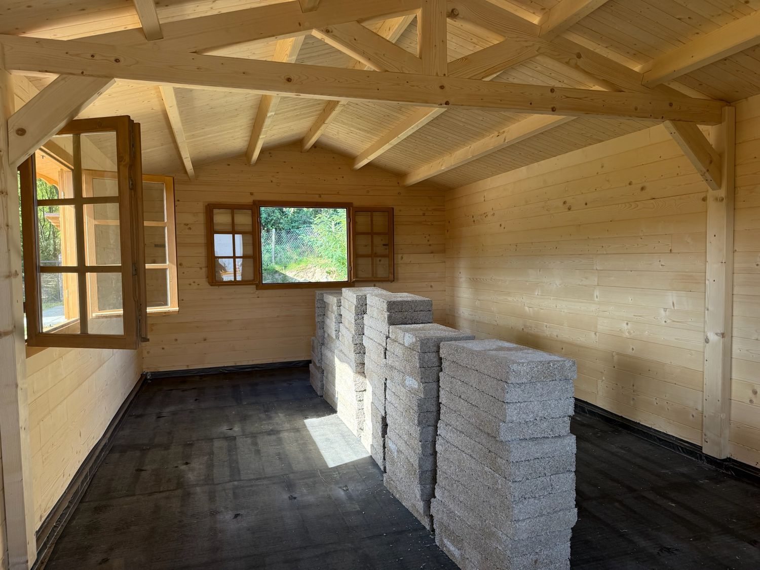 IsoHemp hempcrete blocks ready to be installed