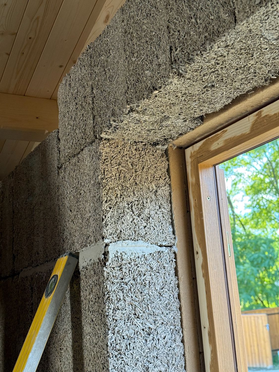 IsoHemp blocks built around window