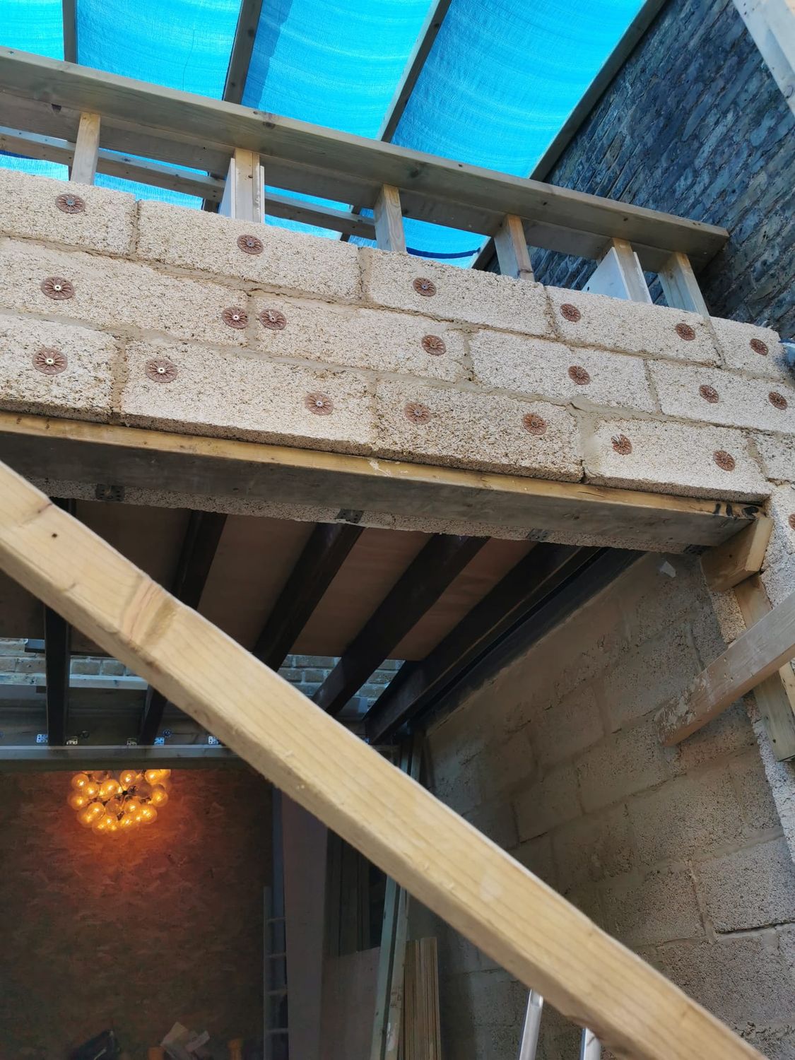 New extension built with insulating hempcrete blocks