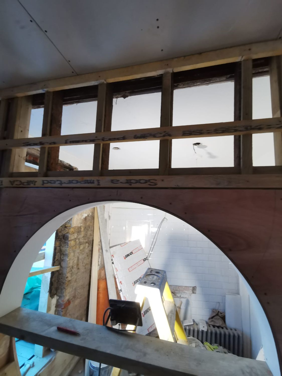 Create circular opening to existing stud