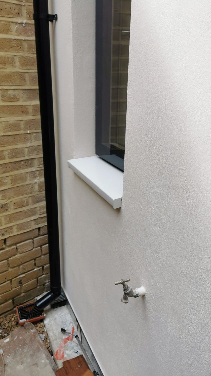 New extension wall with finished render